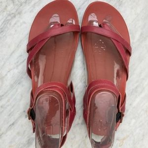 Chaco red leather strappy sandal women's size 11